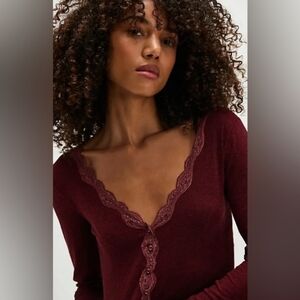 Free People Intimately Big Love Rib Cardi NWOT